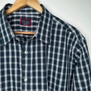 UNTUCKit Green Plaid Slim Fit Wrinkle Free Button Down Shirt Size 2XL